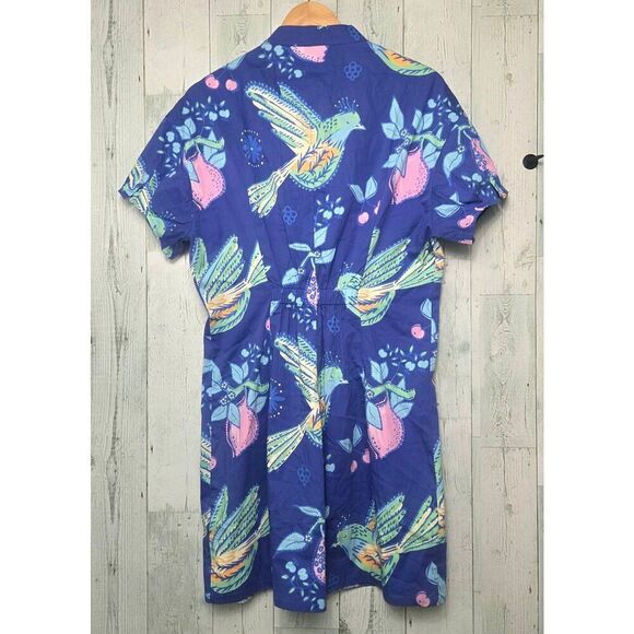 RARE Sheridan French Botanical Print Fruit Bird Shirt Dress - Picture 3 of 7